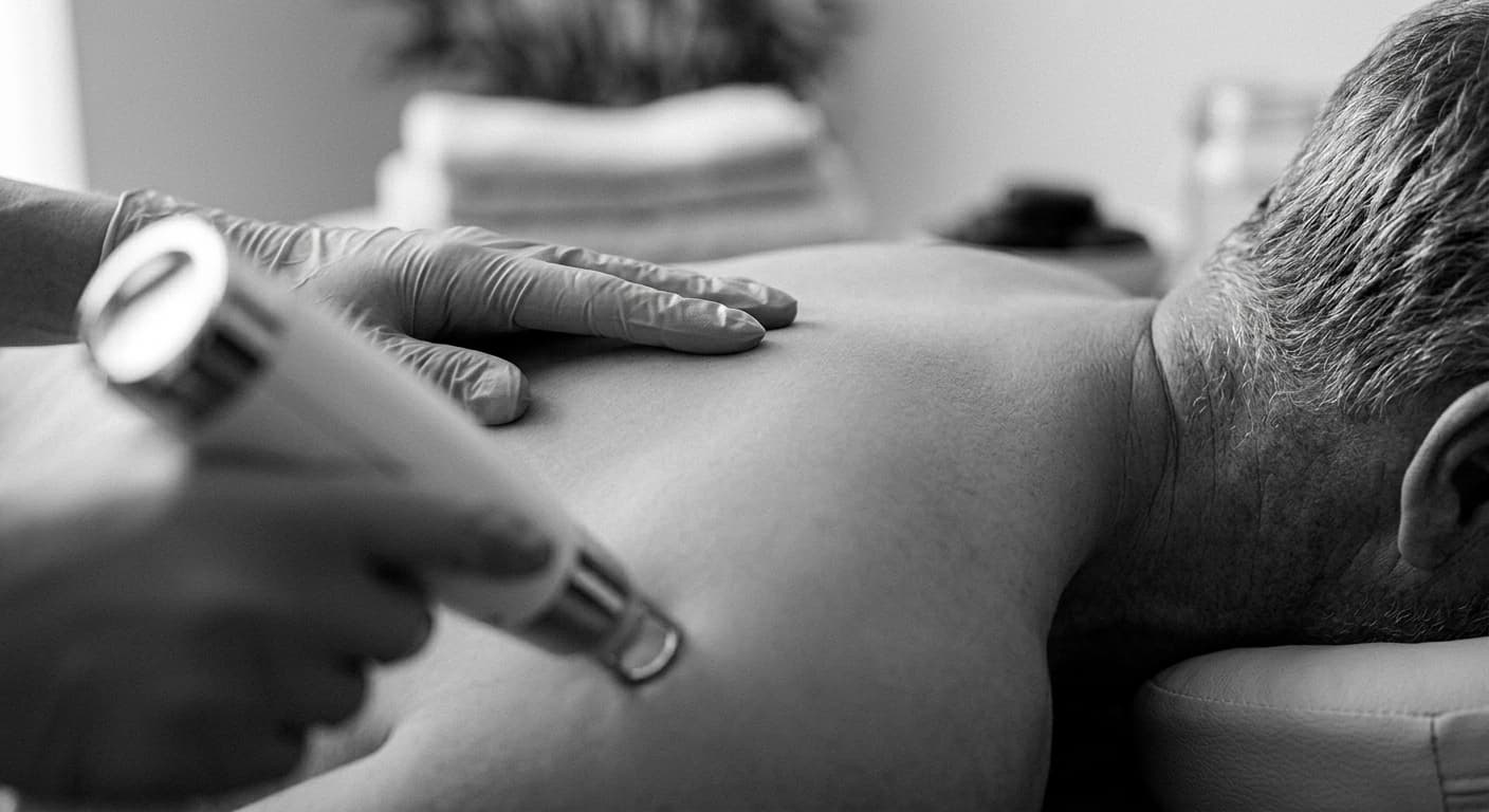 Close-up of an in-home skincare treatment